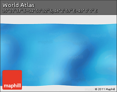 Physical 3D Map of the Area around 35° 6' 5" S, 48° 31' 29" E