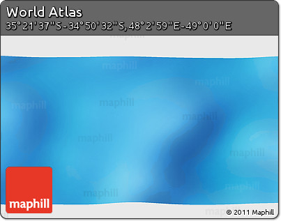 Physical 3D Map of the Area around 35° 6' 5" S, 48° 31' 29" E