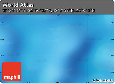 Physical Map of the Area around 35° 6' 5" S, 48° 31' 29" E