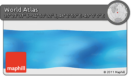 Physical Panoramic Map of the Area around 35° 6' 5" S, 48° 31' 29" E