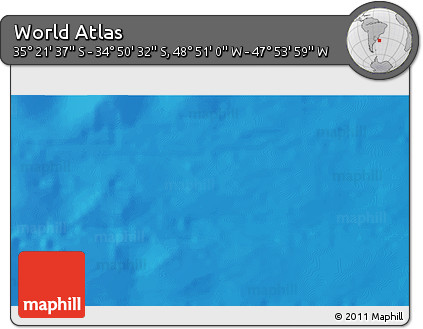 Physical 3D Map of the Area around 35° 6' 5" S, 48° 22' 30" W