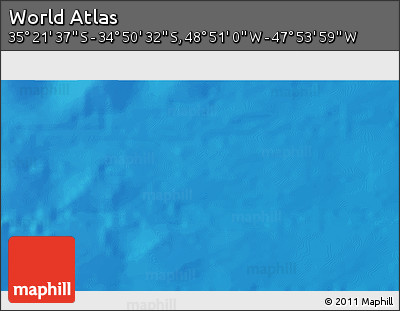 Physical 3D Map of the Area around 35° 6' 5" S, 48° 22' 30" W