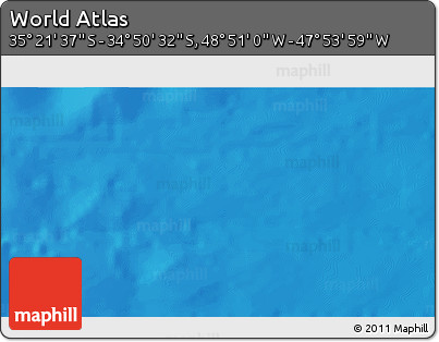 Physical 3D Map of the Area around 35° 6' 5" S, 48° 22' 30" W