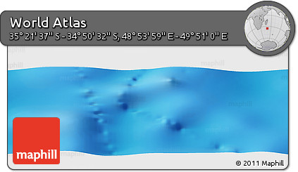 Physical Panoramic Map of the Area around 35° 6' 5" S, 49° 22' 30" E