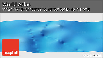 Physical Panoramic Map of the Area around 35° 6' 5" S, 49° 22' 30" E
