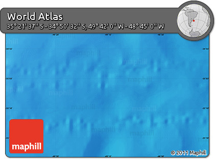 Shaded Relief Map of the Area around 35° 6' 5" S, 49° 13' 30" W