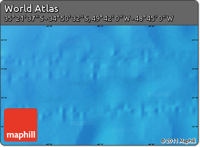 Shaded Relief Map of the Area around 35° 6' 5" S, 49° 13' 30" W