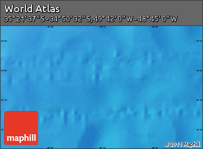 Shaded Relief Map of the Area around 35° 6' 5" S, 49° 13' 30" W