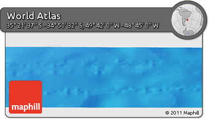 Shaded Relief Panoramic Map of the Area around 35° 6' 5" S, 49° 13' 30" W