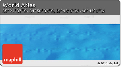 Shaded Relief Panoramic Map of the Area around 35° 6' 5" S, 49° 13' 30" W