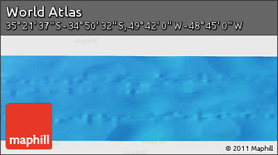 Shaded Relief Panoramic Map of the Area around 35° 6' 5" S, 49° 13' 30" W