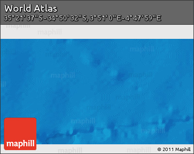 Political 3D Map of the Area around 35° 6' 5" S, 4° 19' 30" E