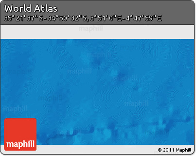 Political 3D Map of the Area around 35° 6' 5" S, 4° 19' 30" E