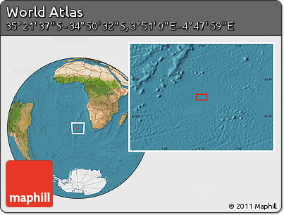 Satellite Location Map of the Area around 35° 6' 5" S, 4° 19' 30" E