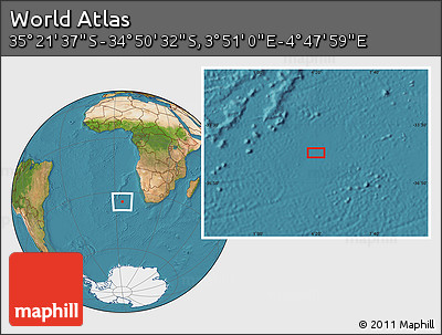 Satellite Location Map of the Area around 35° 6' 5" S, 4° 19' 30" E