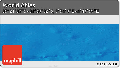 Physical Panoramic Map of the Area around 35° 6' 5" S, 4° 19' 30" E