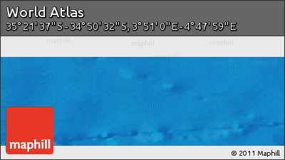 Shaded Relief Panoramic Map of the Area around 35° 6' 5" S, 4° 19' 30" E