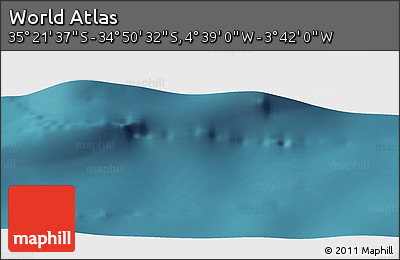 Satellite Panoramic Map of the Area around 35° 6' 5" S, 4° 10' 30" W
