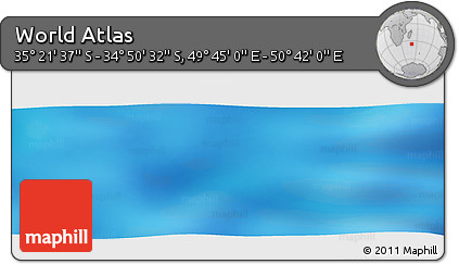 Physical Panoramic Map of the Area around 35° 6' 5" S, 50° 13' 30" E