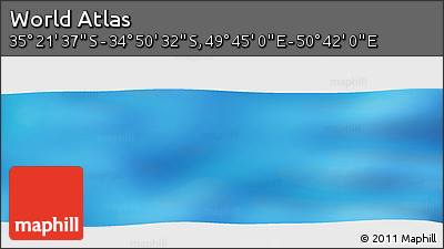 Physical Panoramic Map of the Area around 35° 6' 5" S, 50° 13' 30" E
