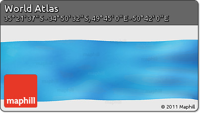 Physical Panoramic Map of the Area around 35° 6' 5" S, 50° 13' 30" E