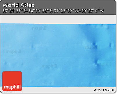 Physical 3D Map of the Area around 35° 6' 5" S, 50° 55' 29" W