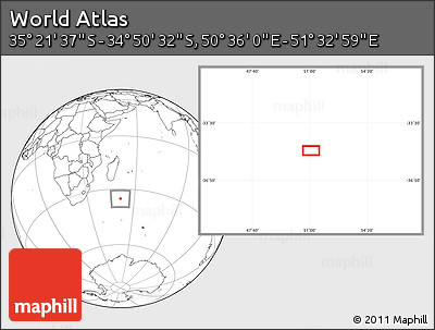Blank Location Map of the Area around 35° 6' 5" S, 51° 4' 30" E