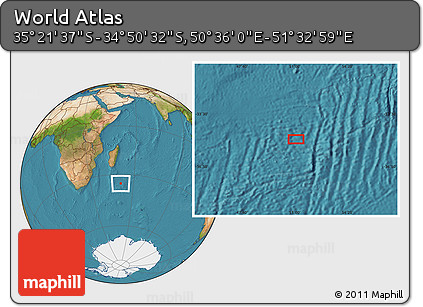 Satellite Location Map of the Area around 35° 6' 5" S, 51° 4' 30" E