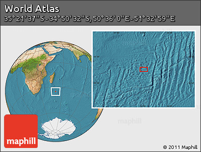Satellite Location Map of the Area around 35° 6' 5" S, 51° 4' 30" E