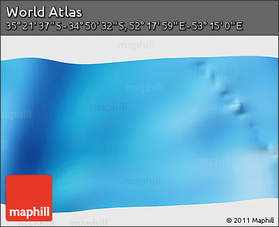 Physical 3D Map of the Area around 35° 6' 5" S, 52° 46' 29" E