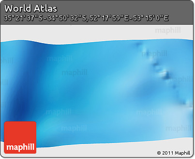 Physical 3D Map of the Area around 35° 6' 5" S, 52° 46' 29" E