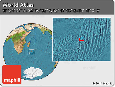 Satellite Location Map of the Area around 35° 6' 5" S, 52° 46' 29" E