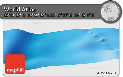 Physical Panoramic Map of the Area around 35° 6' 5" S, 52° 46' 29" E