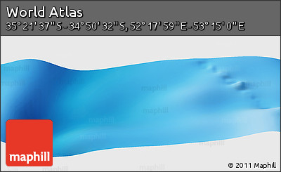 Physical Panoramic Map of the Area around 35° 6' 5" S, 52° 46' 29" E