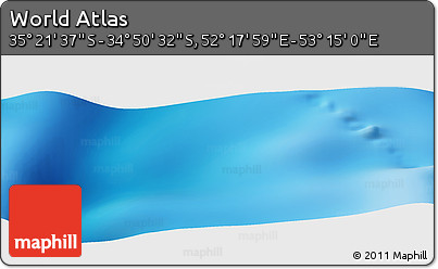 Physical Panoramic Map of the Area around 35° 6' 5" S, 52° 46' 29" E