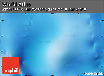 Physical Map of the Area around 35° 6' 5" S, 53° 37' 30" E