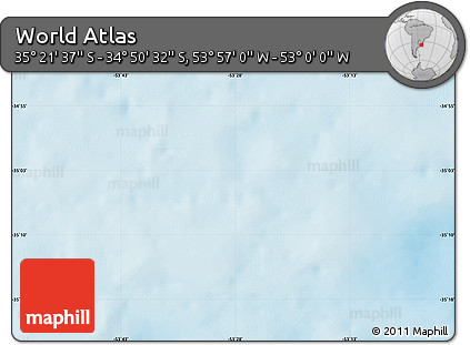 Physical Map of the Area around 35° 6' 5" S, 53° 28' 30" W