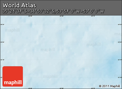 Physical Map of the Area around 35° 6' 5" S, 53° 28' 30" W