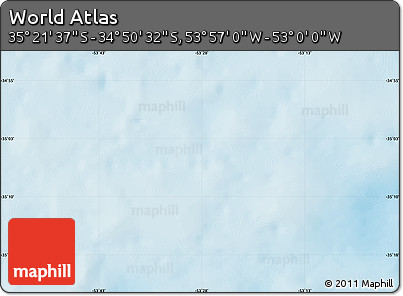 Physical Map of the Area around 35° 6' 5" S, 53° 28' 30" W