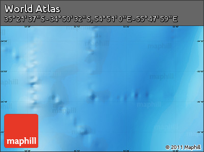 Physical Map of the Area around 35° 6' 5" S, 55° 19' 30" E