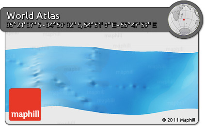 Physical Panoramic Map of the Area around 35° 6' 5" S, 55° 19' 30" E
