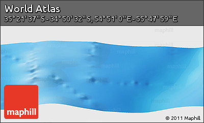 Physical Panoramic Map of the Area around 35° 6' 5" S, 55° 19' 30" E