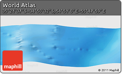 Physical Panoramic Map of the Area around 35° 6' 5" S, 55° 19' 30" E