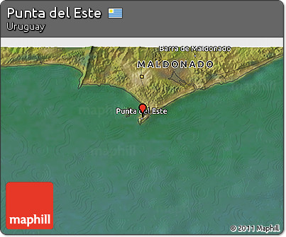 Satellite 3D Map of Punta Del Este