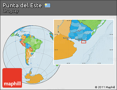 Political Location Map of Punta Del Este