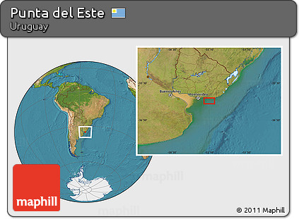 Satellite Location Map of Punta Del Este