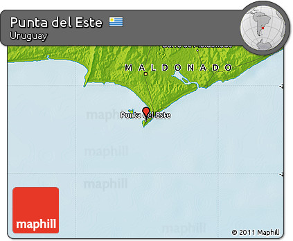 Physical Map of Punta Del Este