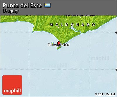 Physical Map of Punta Del Este