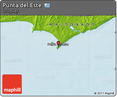 Physical Map of Punta Del Este