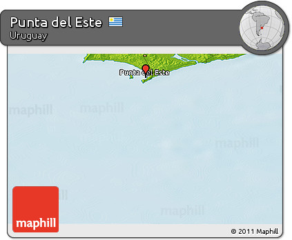 Physical Panoramic Map of Punta Del Este